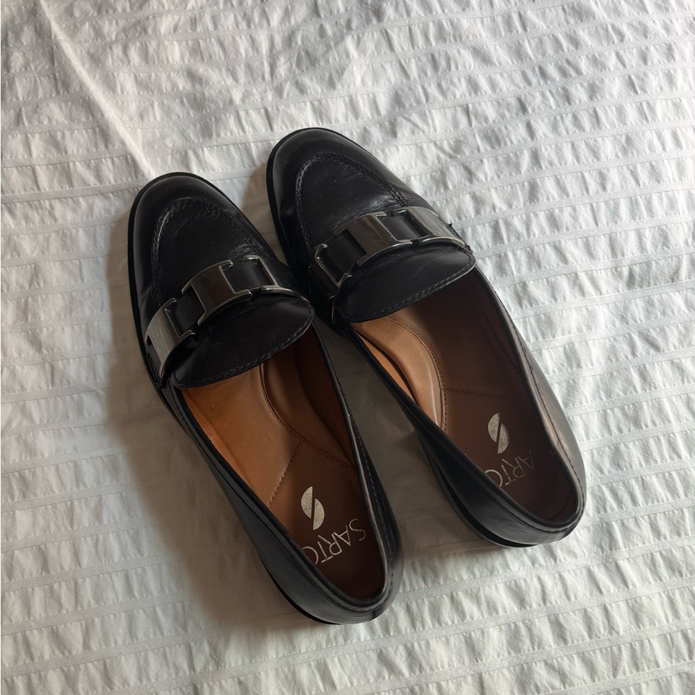 Franco Sarto Black Leather Loafers